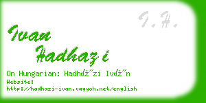 ivan hadhazi business card